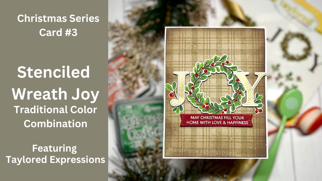 Stenciled Wreath | Taylored Expressions | Christmas Card 3 | 2023
