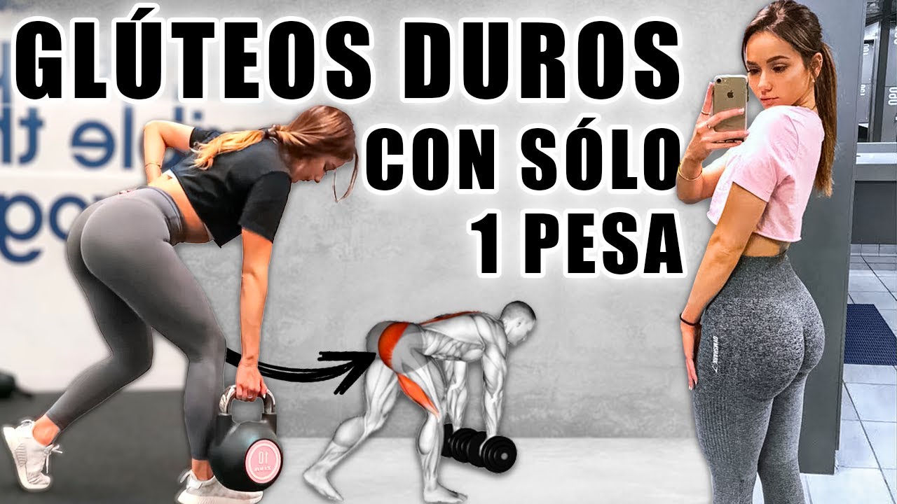 GLÚTEOS DUROS con SÓLO 1 PESA RUSA en CASA o GYM