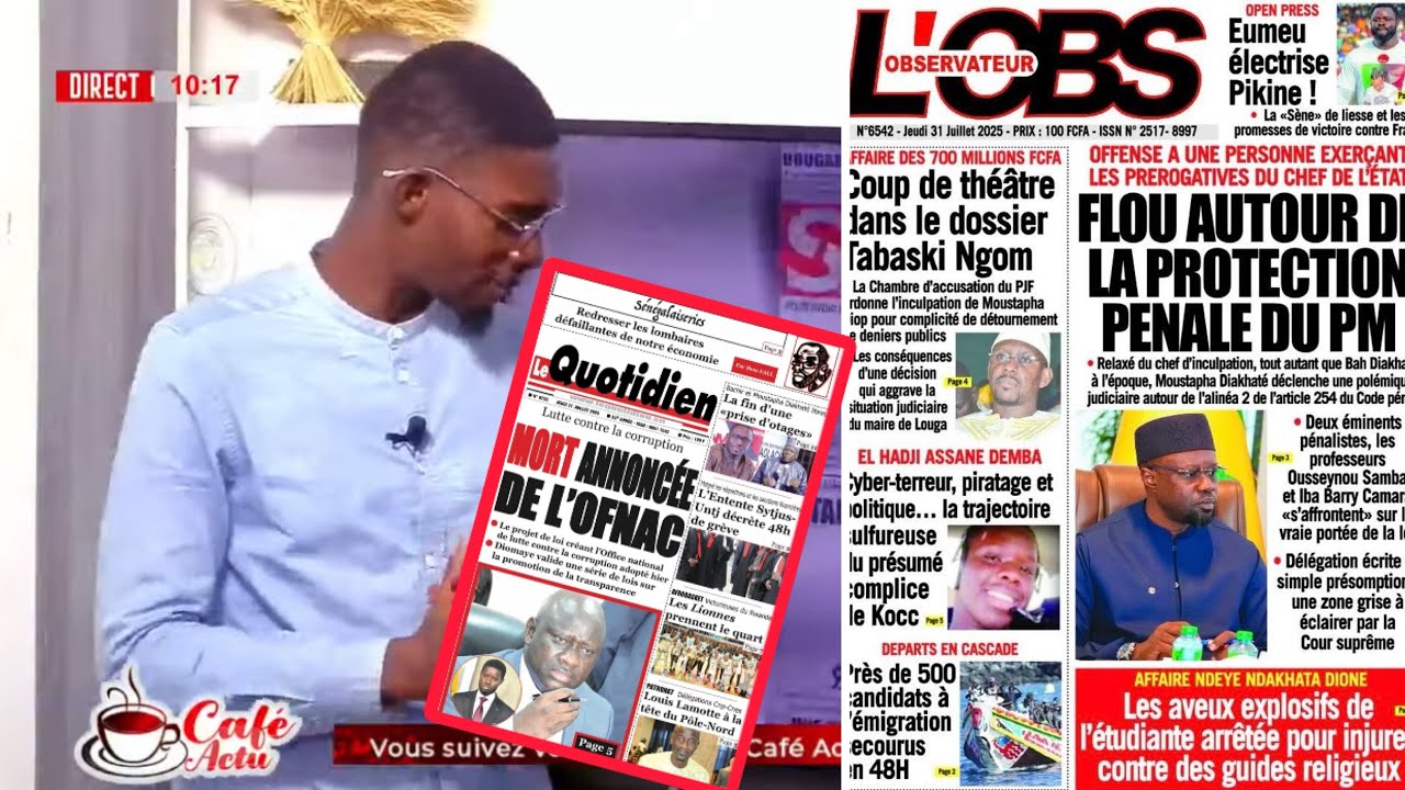 Revue des titres de ce jeudi 31 juillet 2025 avec Fary