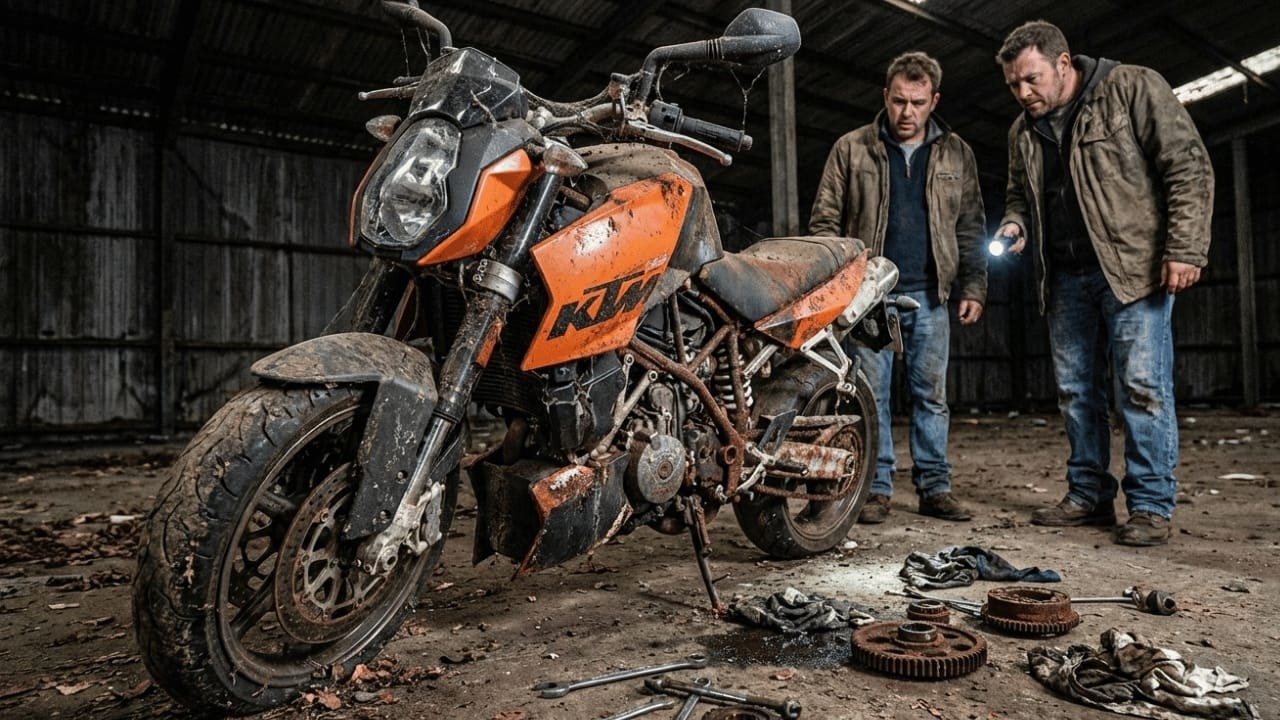 ASMR Motorcycle Restoration  Abandoned 2005 Orange KTM 990 Super Duke Full Rebuild to Brand New