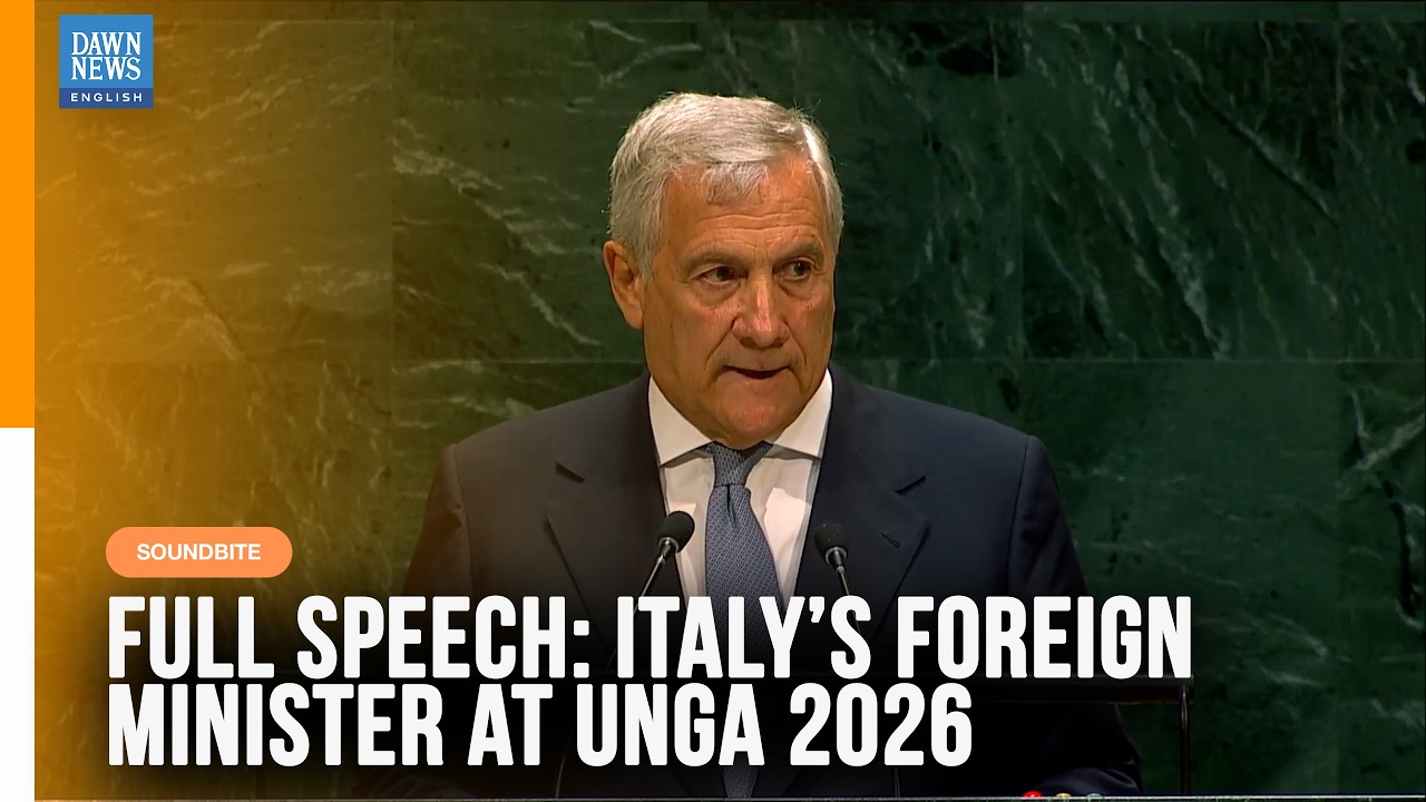 Full Speech: Italy&rsquo;s Foreign Minister Calls for Peace & UN Reform | Ukraine, Gaza & AI | UNGA 2026