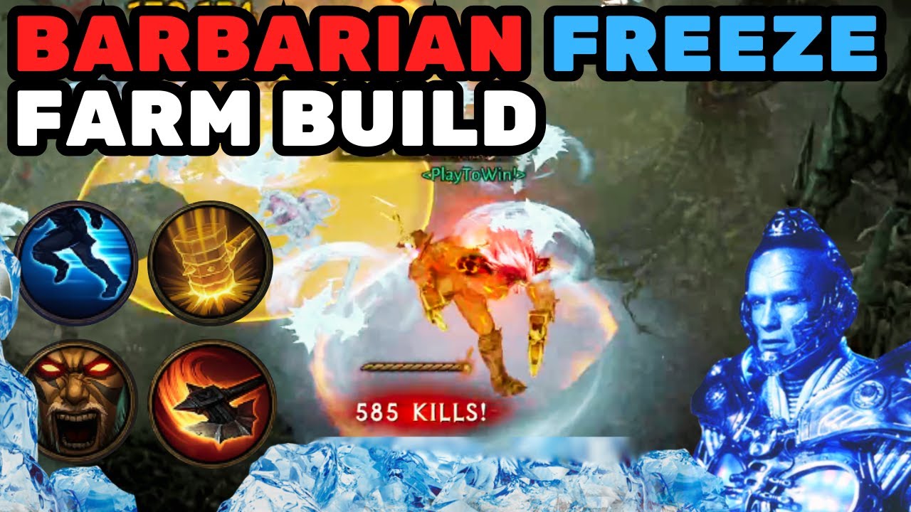 Barbarian BEST FAST FARM BUILD! Beginner Friendly! Chill, Freeze & Shatter! [Diablo Immortal]
