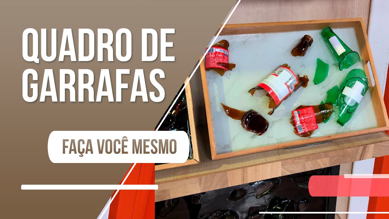 Veja como transformar garrafas quebradas em um lindo quadro com efeito resinado