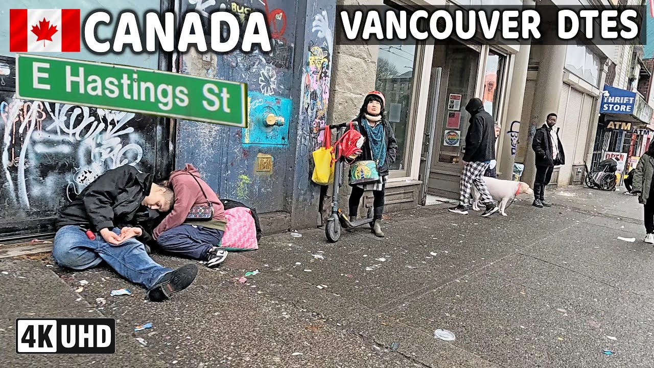🇨🇦 【4K】 East Hastings St. Downtown Vancouver BC, Canada. Street Walk. Go Pro Hero 13.