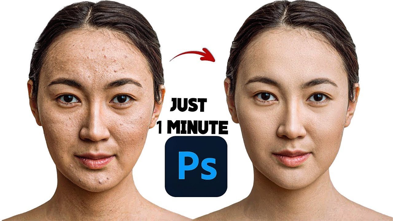 EASIEST 1 minute Skin Smooth Trick for BIGGNERS in Photoshop