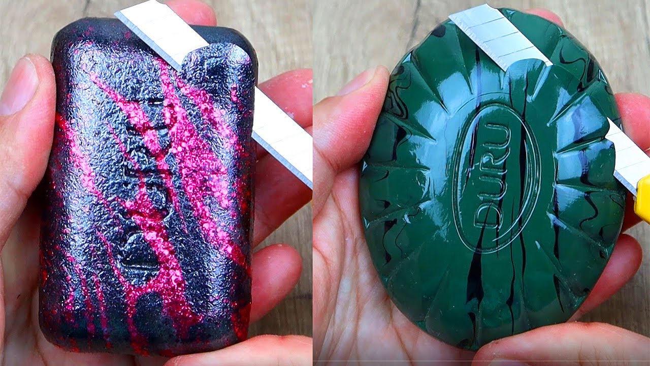 Relaxing Soap Carving ASMR. Satisfying Soap Cutting. Jabón Relajante Tallado. Corte de jabón - 122