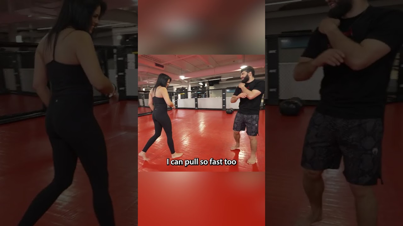 Боец UFC Арман Царукян дает Нине Драма уроки борьбы LOL #шорты #ufc