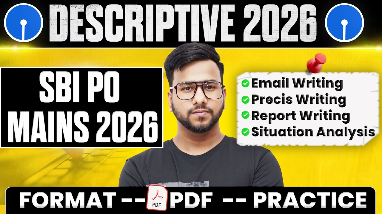 🔴 SBI PO Mains 2026 Descriptive Paper | ✅ Email, Report, Situation Analysis & Precis | Varun Chitra
