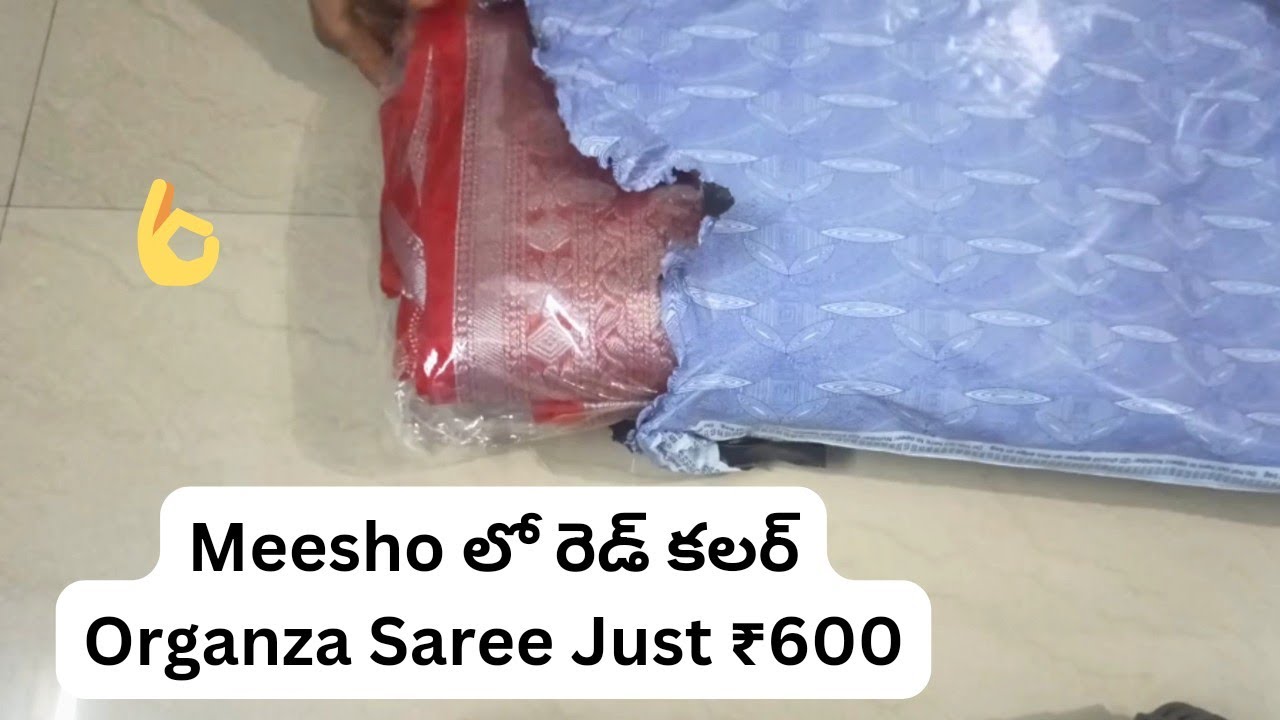 Meesho Red Color Organza Saree Haul || #meesho #organza || Artfully Suvvi