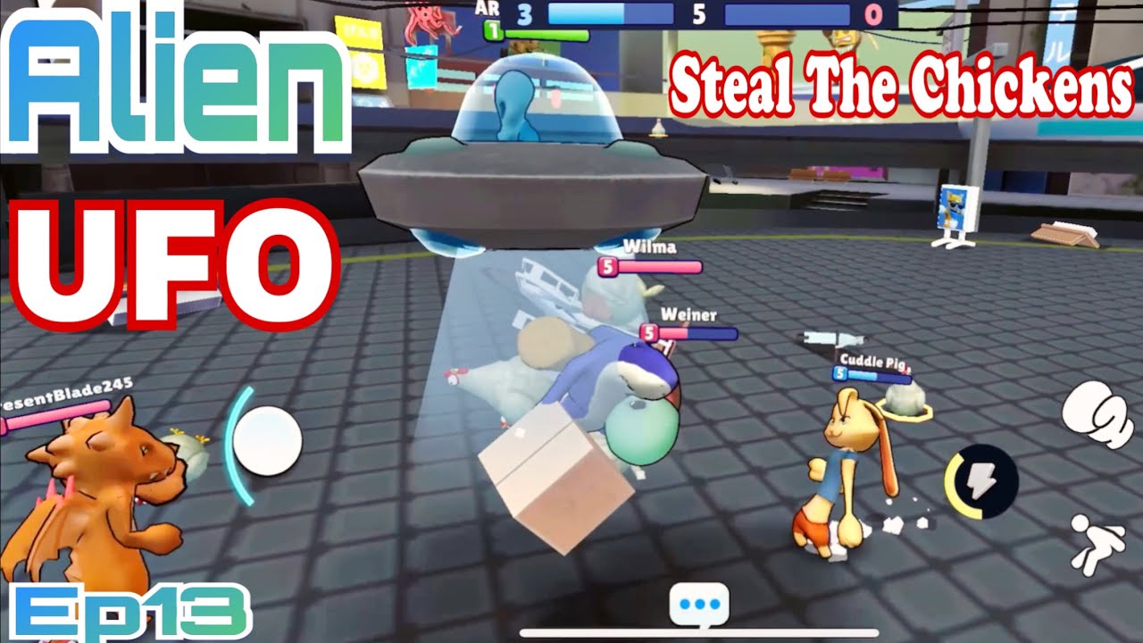 Tip Win Win Alien UFO Steal The Chicken Ep13 - Battle gang fun ragdoll beasts Cambodia Commentary