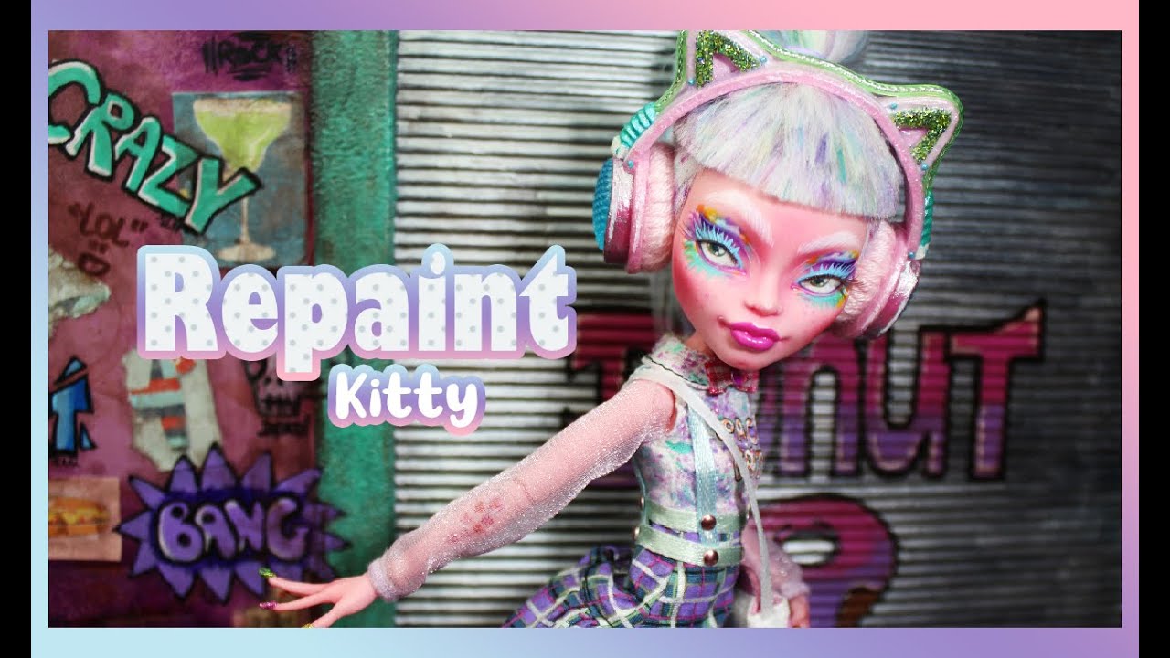 Monster High Repaint - Kitty - Rainbow Pastel OOAK Doll / Pride - English Subtitles