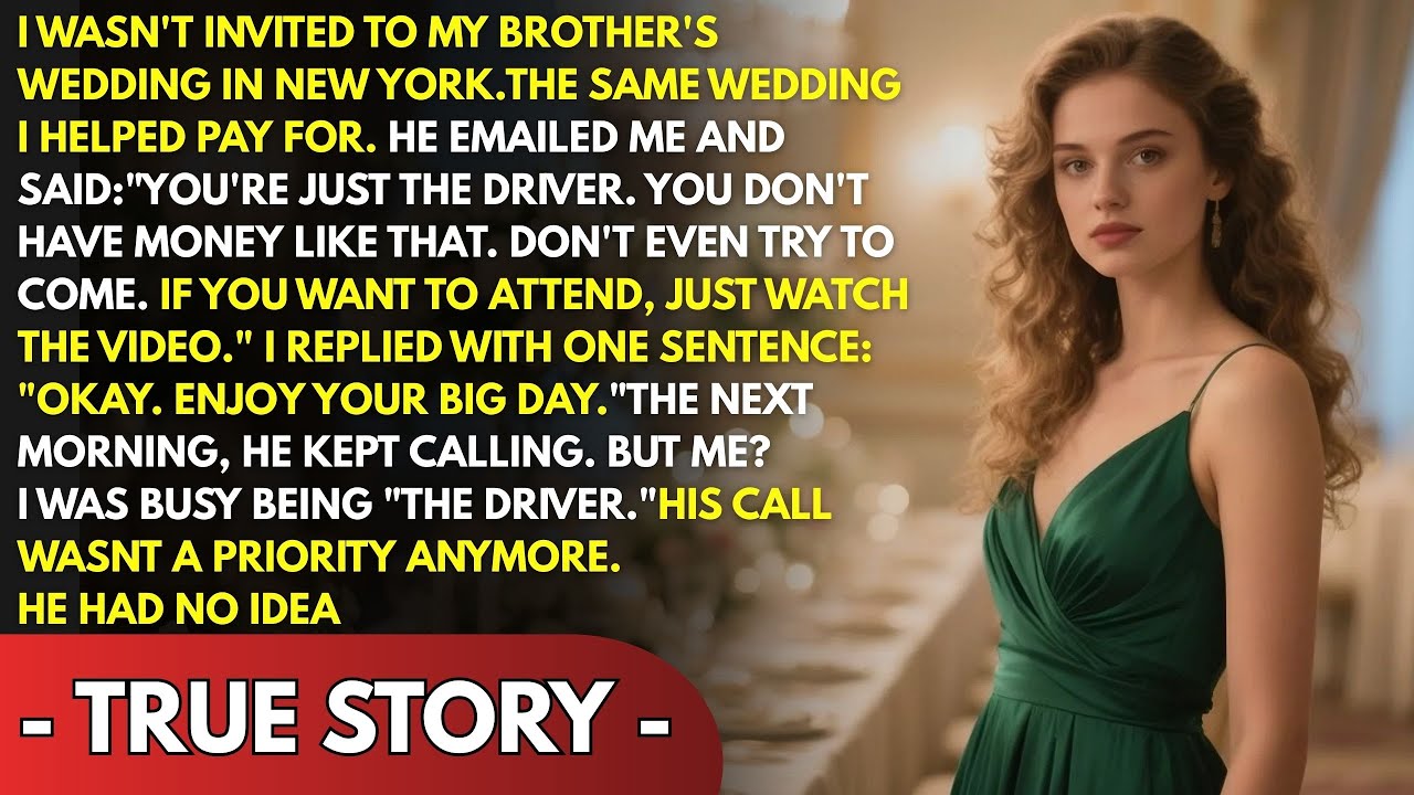 MY BROTHER TEXTED 'JUST THE DRIVER,'CUT ME OFF HIS WEDDING—THEN THE VENUE EXPOSED I PAID THE BILLS