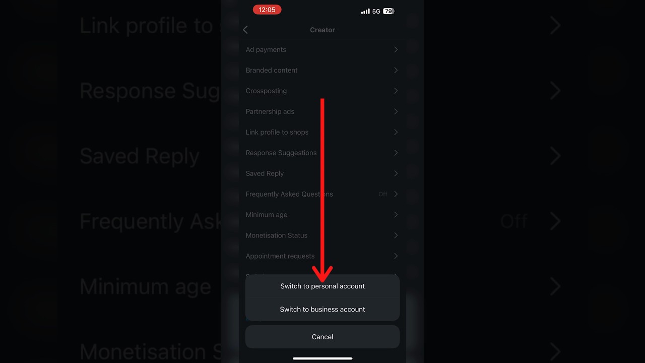 How to switch back to personal account on Instagram #instagram #ytshorts #youtubeshort