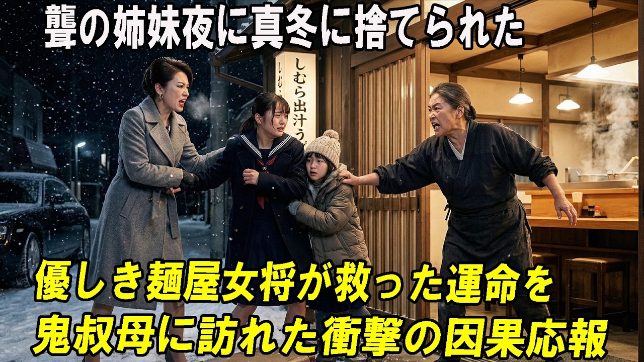 「一晩だけ、妹を寝かせてください…」遺産を奪い孤児の姉妹を深夜の病院に捨てた強欲な叔母。凍える二人の前に現れたのは、30年孤独に生きる「毒舌の出汁屋」だった…【感動の逆転劇】