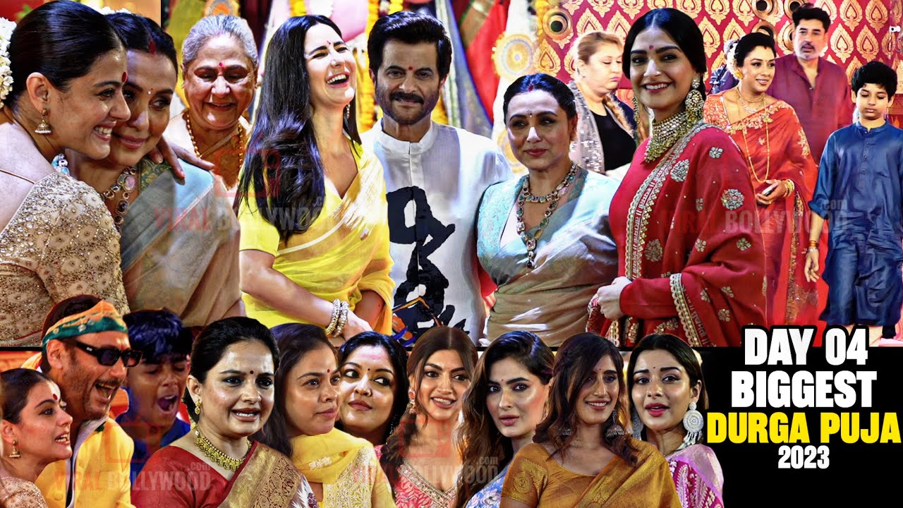 UNCUT - Grand Star-studded Biggest Durga Puja | Day 4 | Katrina Kaif, Kajol, Rani, Jaya, Sonam, Anil