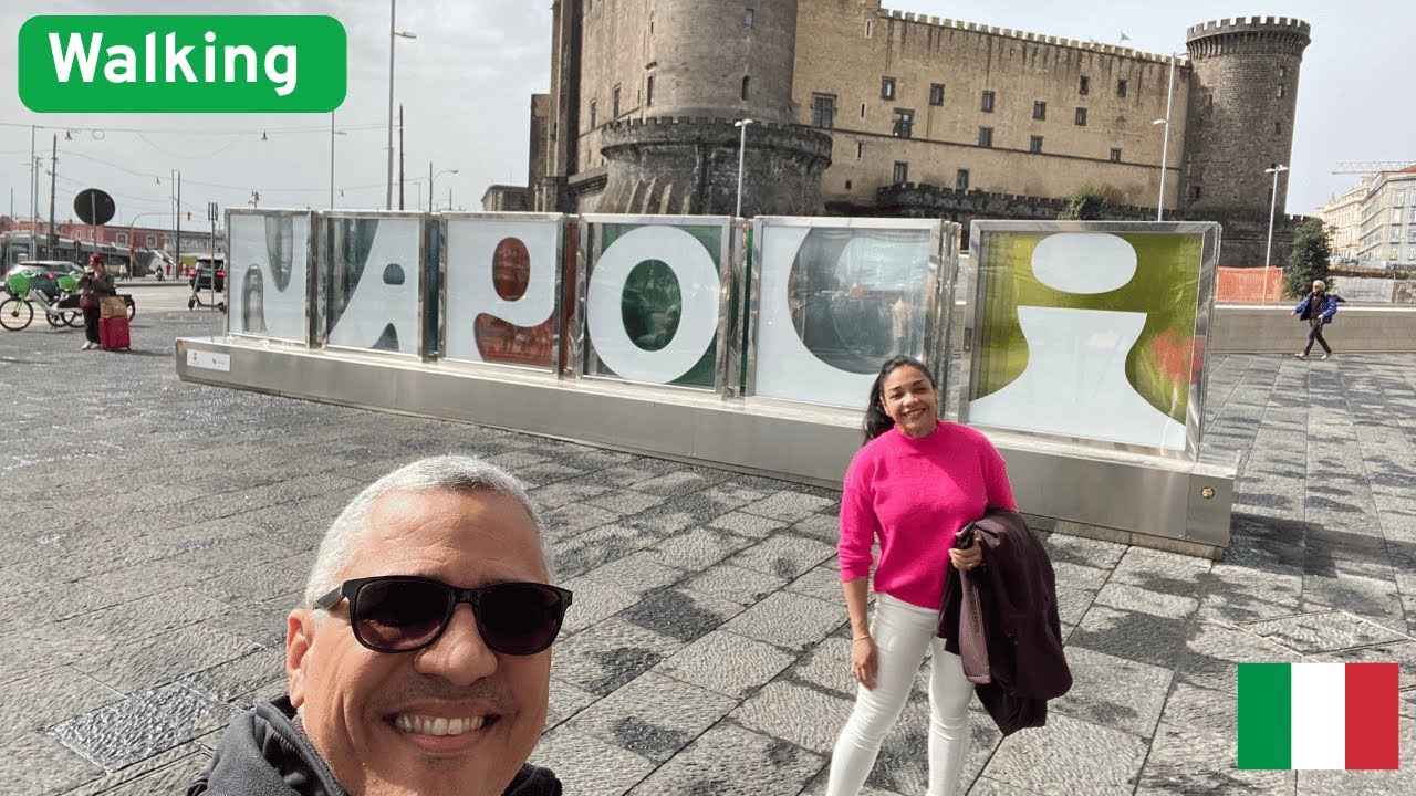 Naples I, Italy. Walking Castel Nuovo, Galleria Umberto I, Piazza del Plebiscito, Ovo Castle (4K)