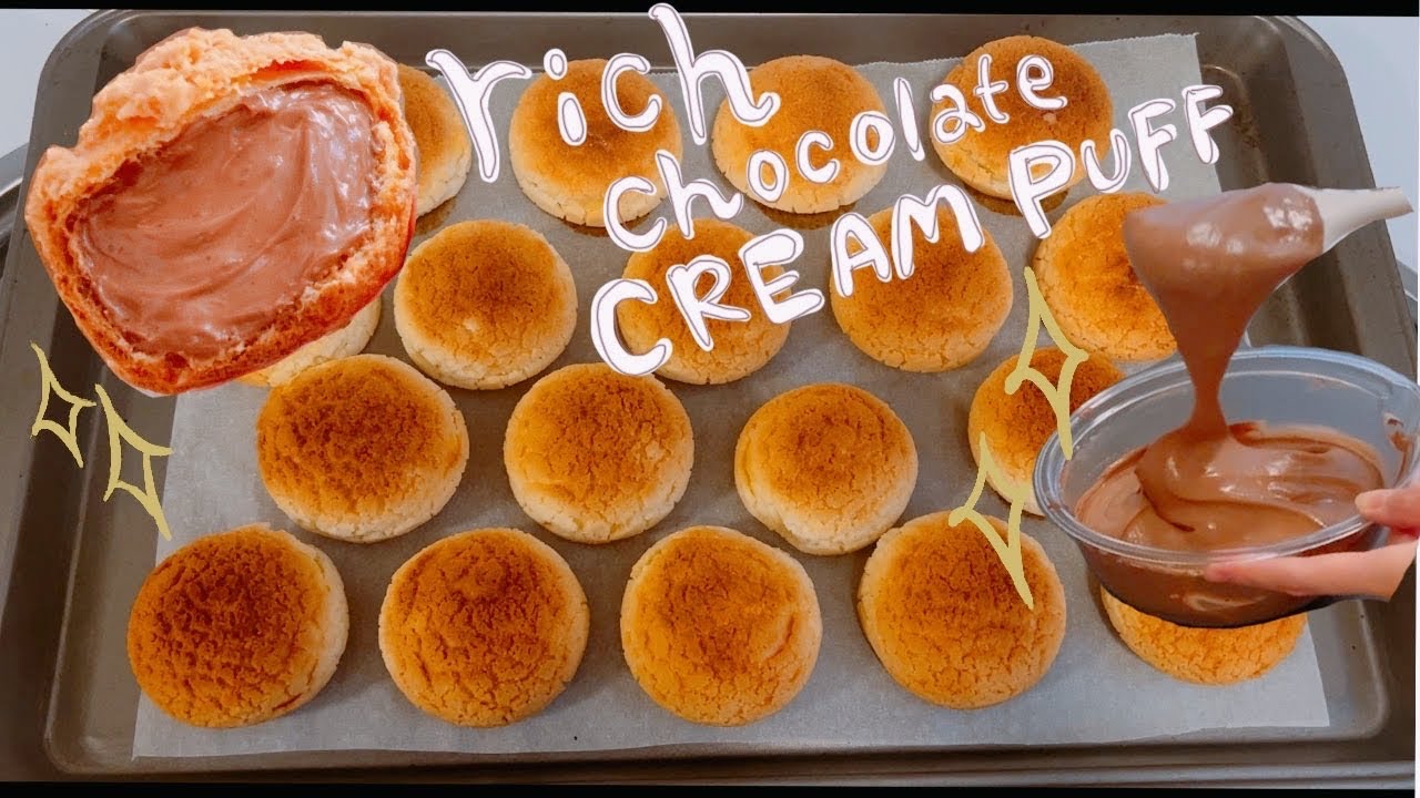 子供達にも大人気💖濃厚チョコレートクリーム入り✨クッキーシュー🍪rich chocolate cream cokkie puff 