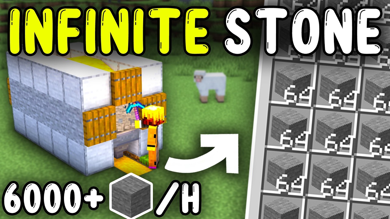 EASIEST STONE Farm Minecraft Java & Bedrock 1.21!