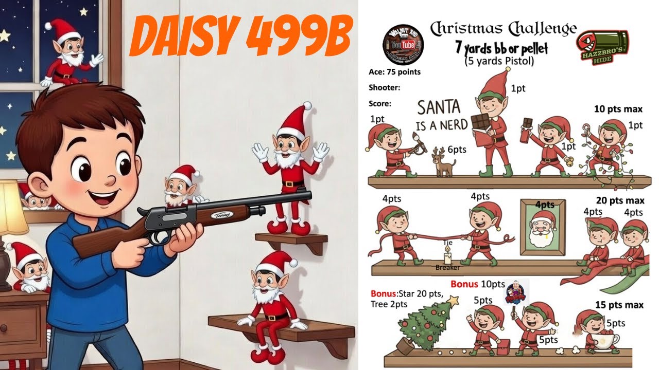 Daisy 499B Hazzbro's Elf on the Shelf BB Gun Challenge - How Many Points Can I Score @Hazzbro1964