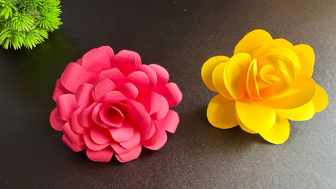 How to make paper rose 🌹 - easy paper flower diy - paper crafts