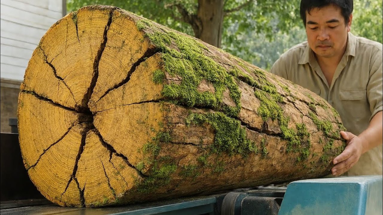 Creating A Dining Table Masterpiece:From This Strange Yellow Piece Of Wood, See What He Did With It!