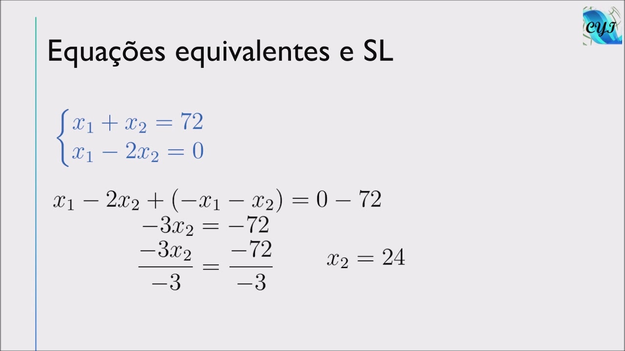 Equa&ccedil;&atilde;o equivalente, Sistema Linear e Matriz aumentada