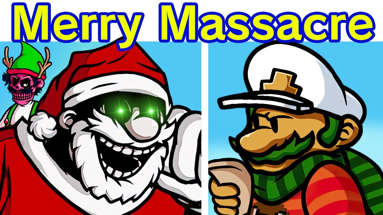 Friday Night Funkin' VS Mario's Monday Night Massacre | Merry Massacre (FNF Mod) (MX Christmas)
