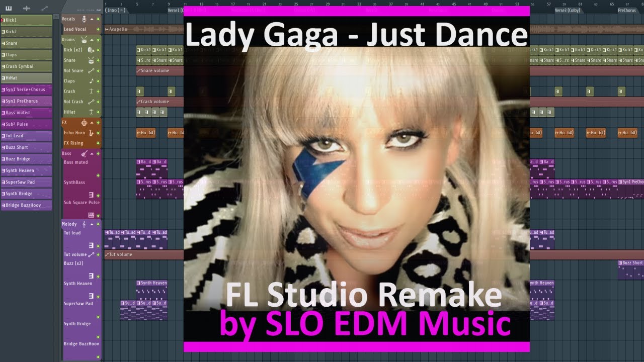 Lady Gaga - Just Dance (Deconstruction / Remake FL Studio 20.8) ➽ with link to FLP