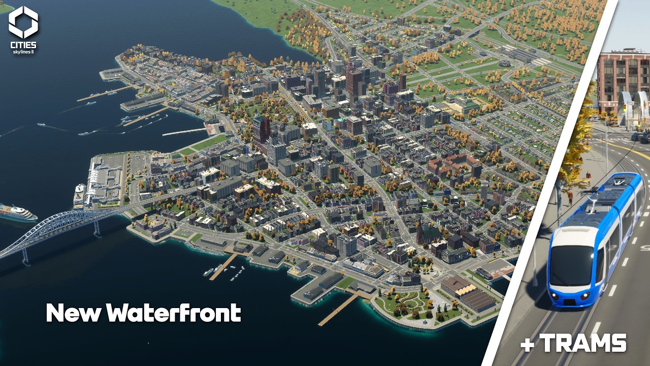 Building Old Town's Historic waterfront + Adding a tram network | Cities Skylines 2