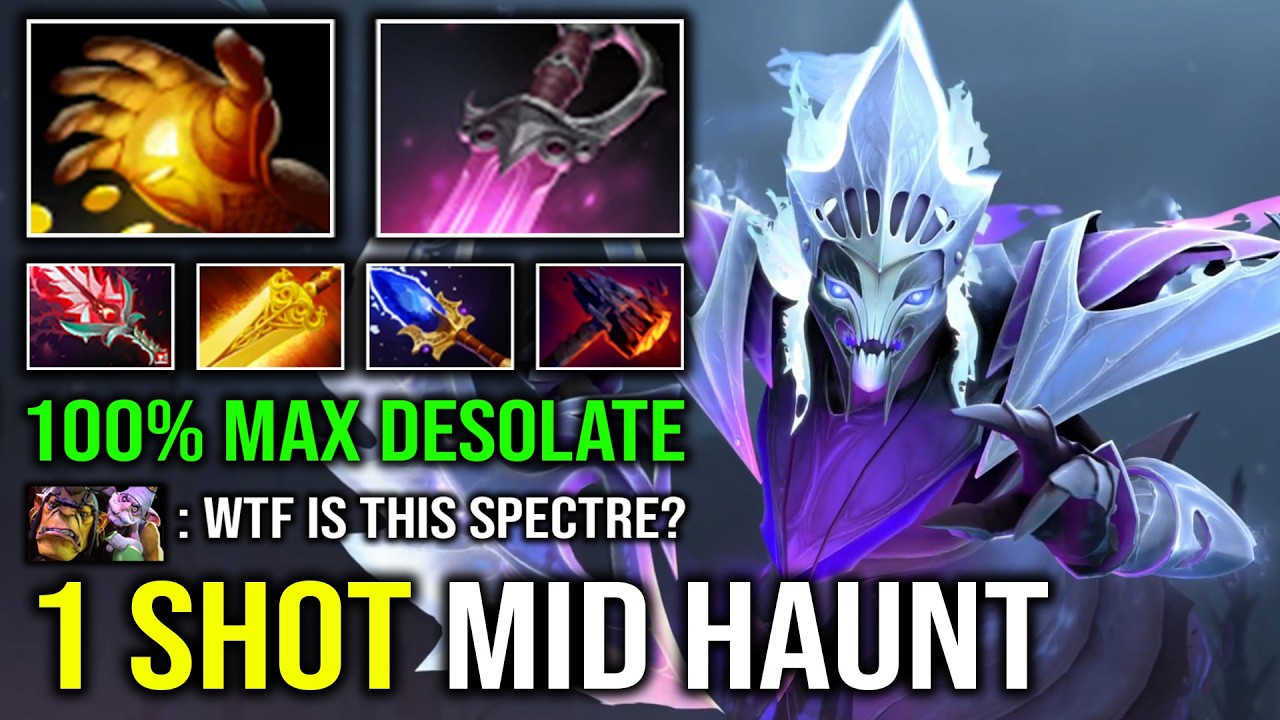 HOW TO SOLO MID SPECTRE 1 Shot Haunt Midas Khanda 1v5 Raid Boss Carry Max Desolate Dota 2