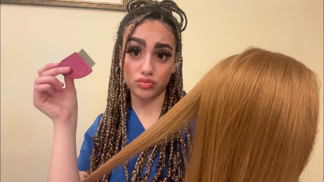 ASMR| Lice check by the Chav nurse (Hairplay👩/ Soft spoken + whispering) Requested