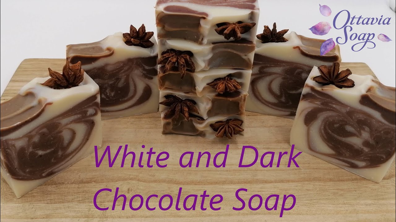 White and Dark Chocolate soap with Star Anise