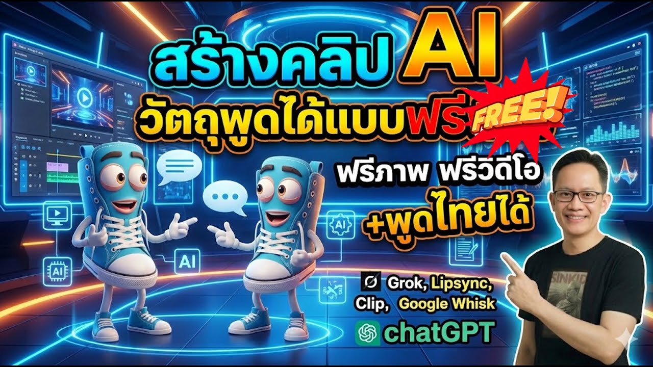 สอนสร้างคลิป AI แนววัตถุพูดได้แบบฟรีพร้อมพ์ ฟรีภาพ ฟรีวิดีโอ + พูดไทยได้