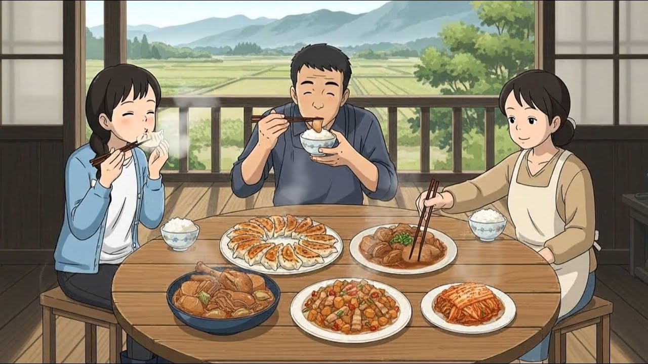 First Snow, Make Kimchi Countryside Duck Stew & Dumplings | Ghibli-Style Video