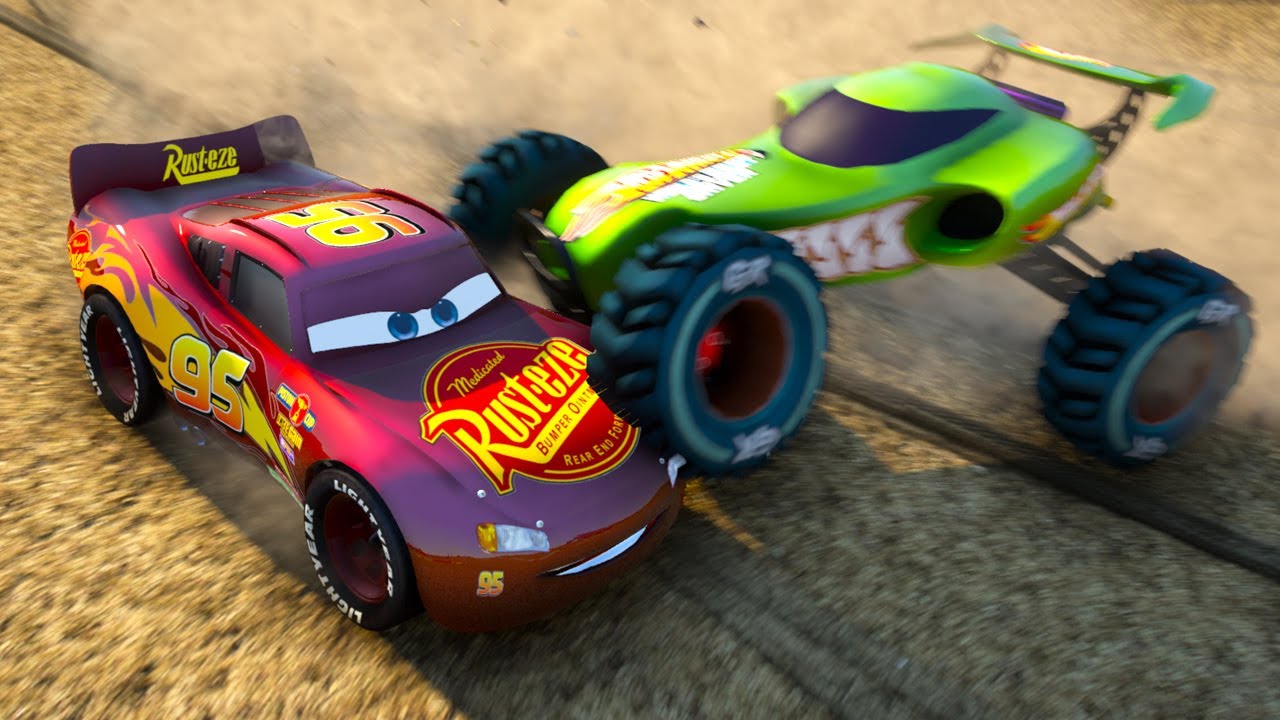 HOT WHEELS CARS vs CARS 3 LIGHTNING MCQUEEN LAND RUSH CARS 3 DIRT RACE