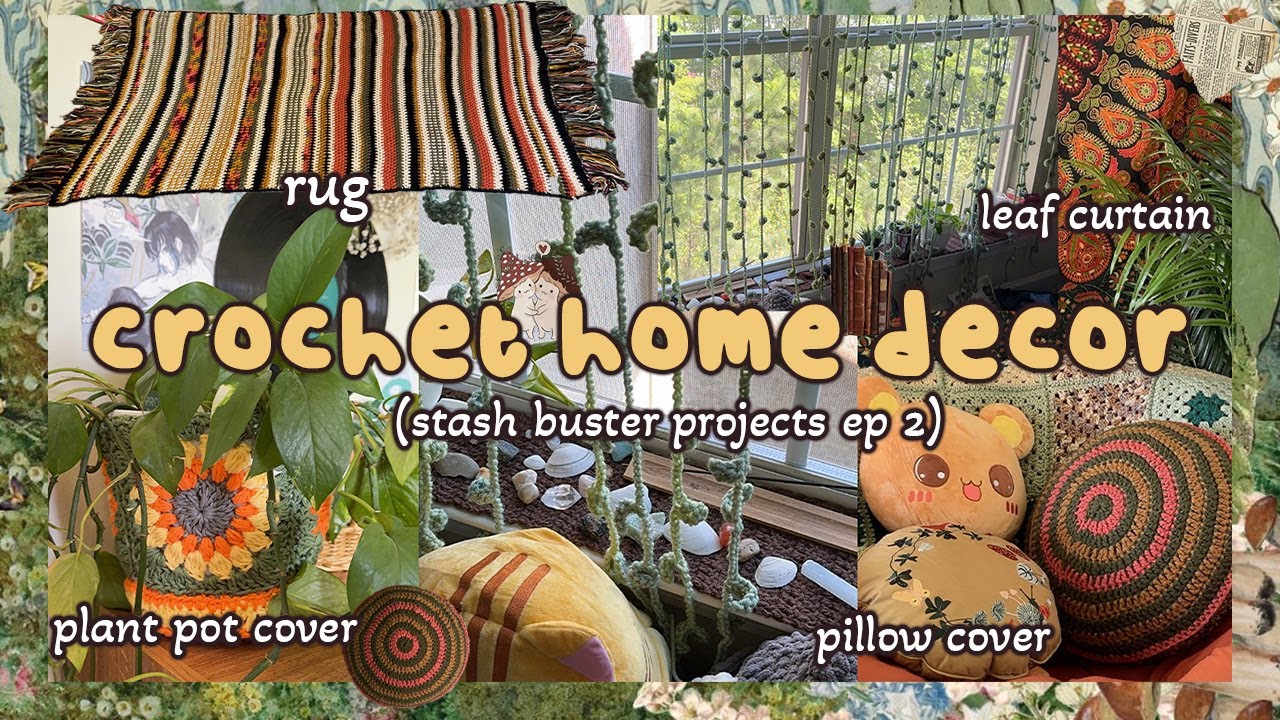 Crocheting Home Decor With Scrap Yarn 🌸 | Stash Buster Projects Ep 2