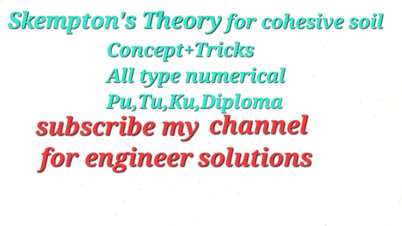 Skempton's Theory for cohesive soil |UNIT-5 |Bearing Capacity||Foundation engineering