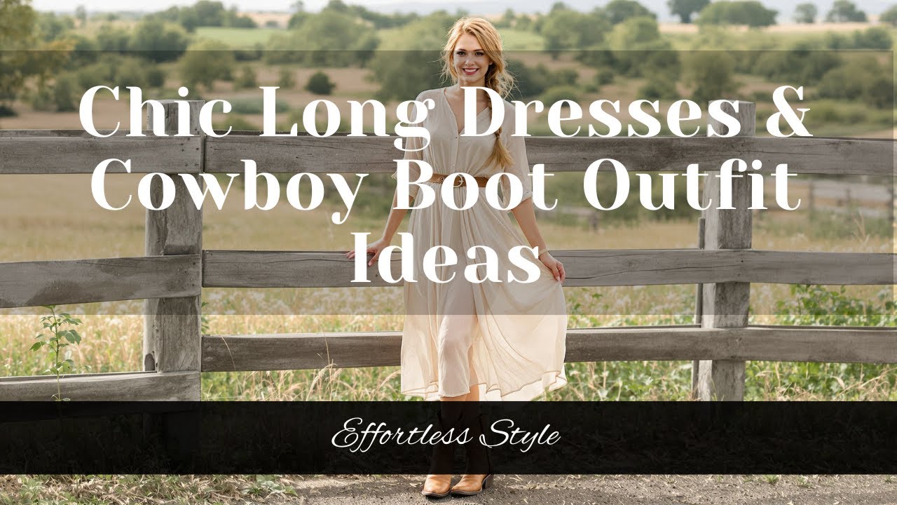 Chic Long Dresses & Cowboy Boot Outfit Ideas for Effortless Style