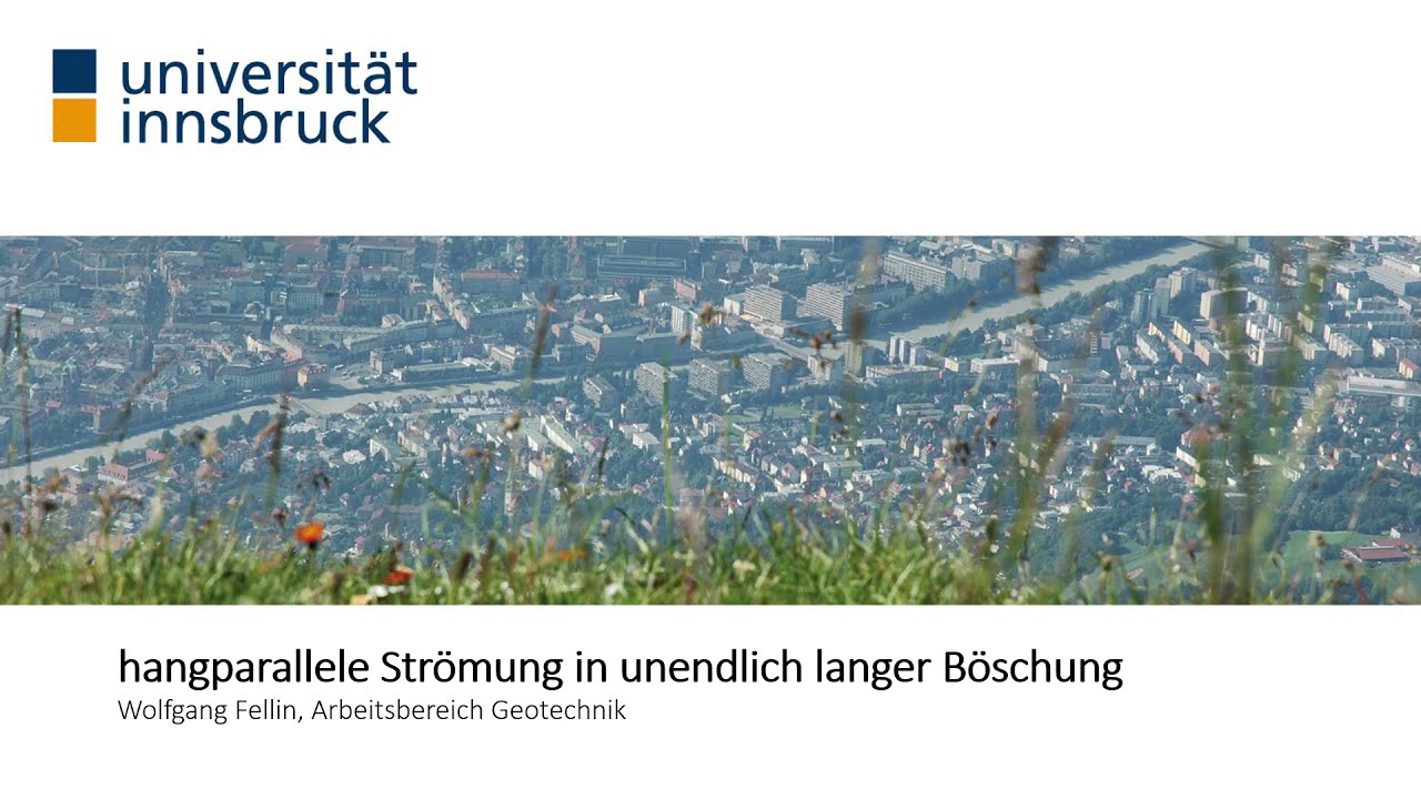 Hangparallele Strömung in unendlich langer Böschung