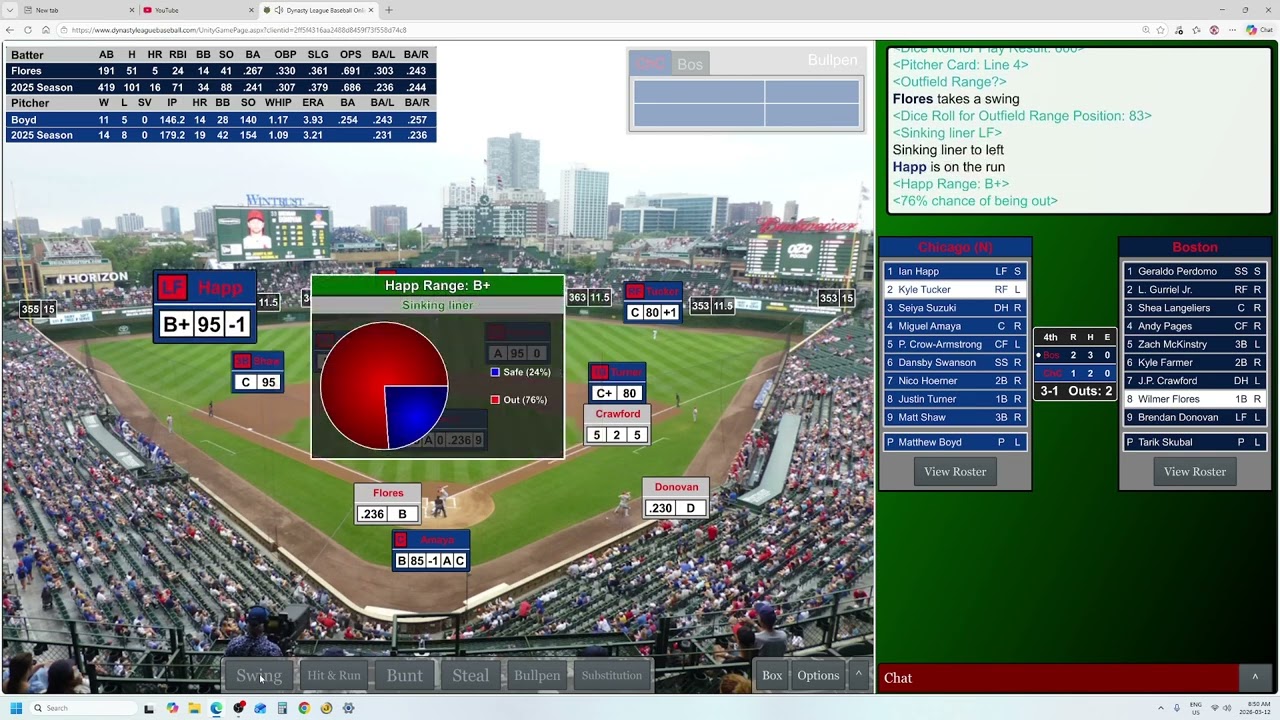 Game 99 Chicago Cubs vs Boston Mob *Post ASB*, MLB vs Me 2025 Dynasty League Baseball Replay