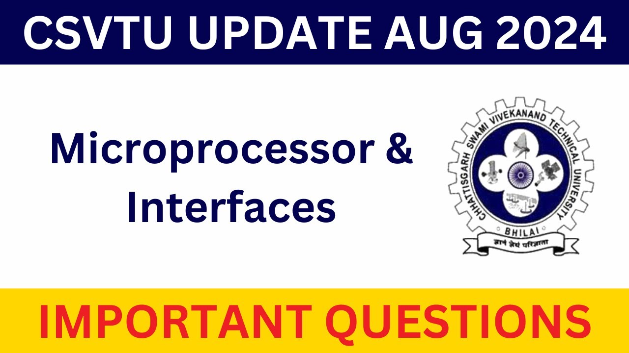 Microprocessor & Interfaces | 5th Sem | CSVTU Important Topics | Tip Concepts