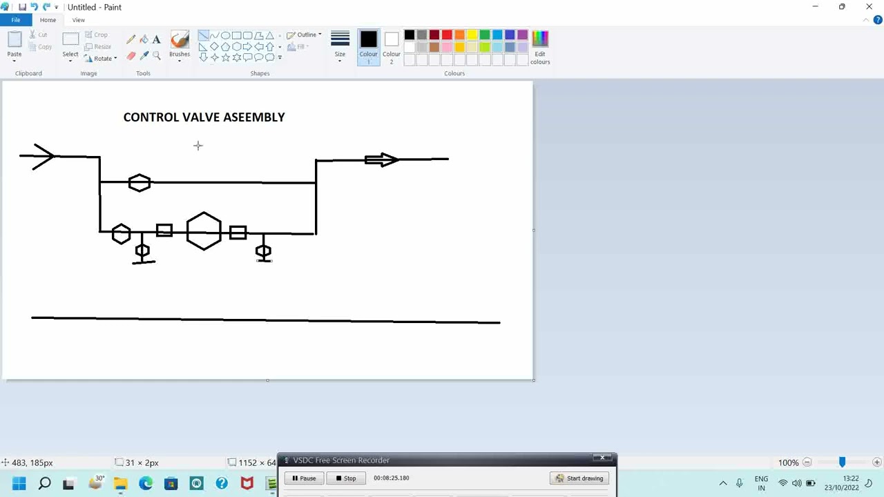 Control valve assembly piping