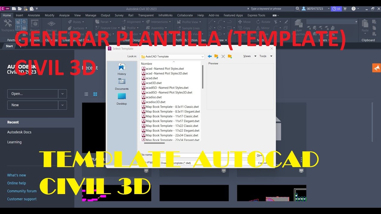 Como crear una plantilla en civil 3d
