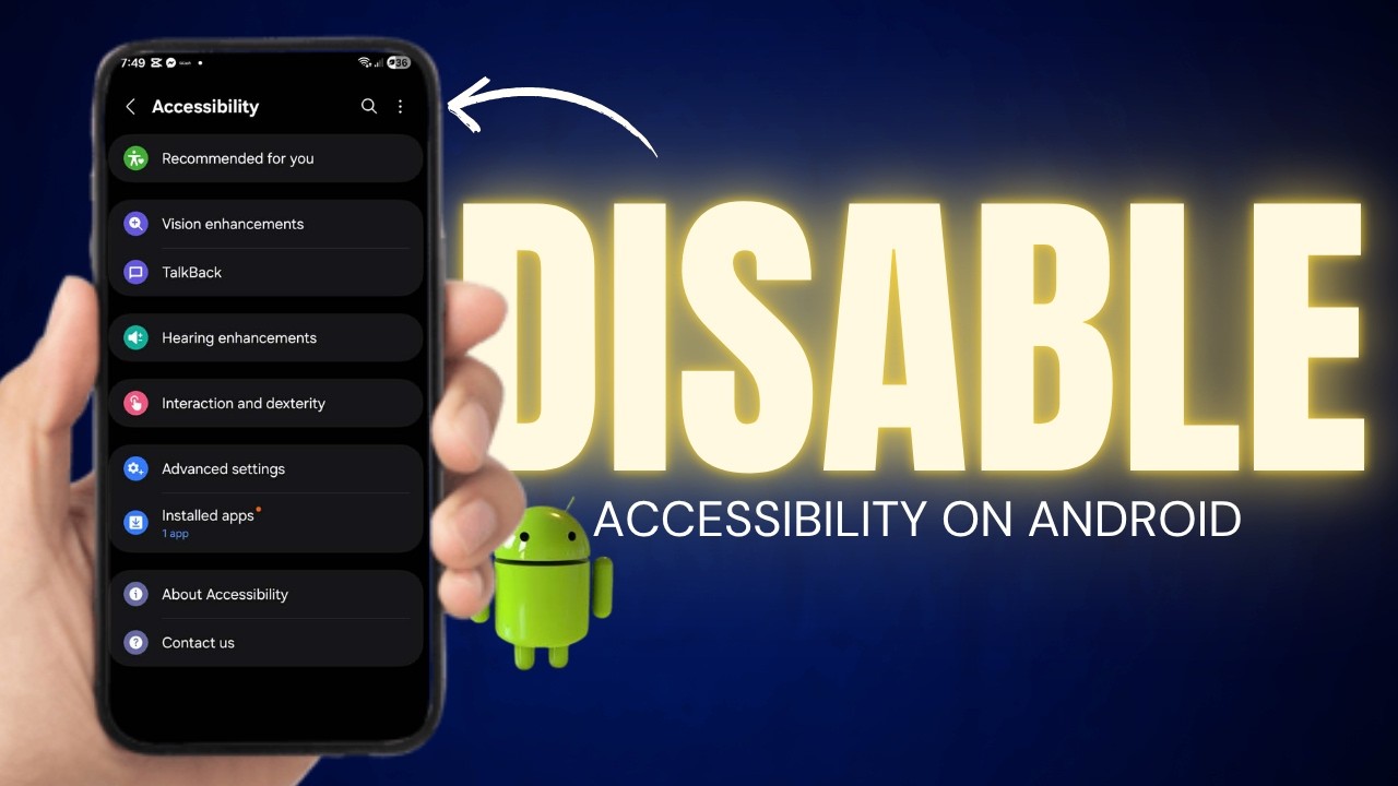Как отключить специальные возможности на Android