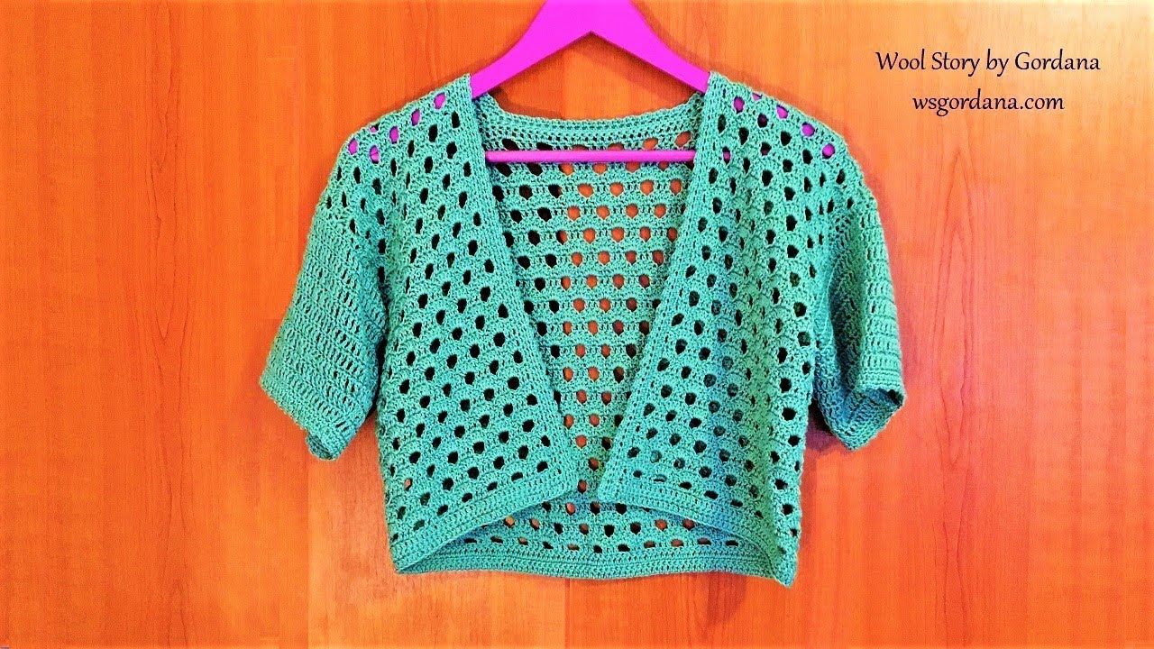 ✨How to Crochet Lace Cardigan with Sleeves 🌼 Honeycomb stitch Tutorial 💕 Heklani bolero