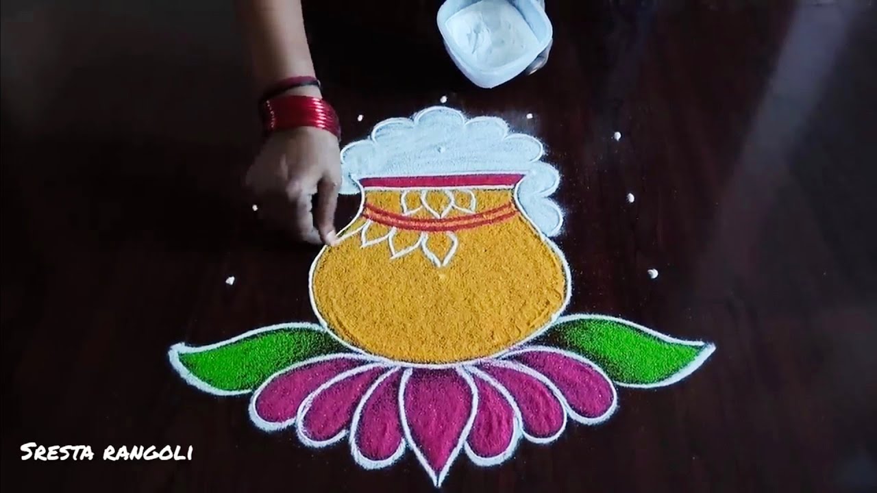 Bhogi special rangoli design (5×3) dot's...