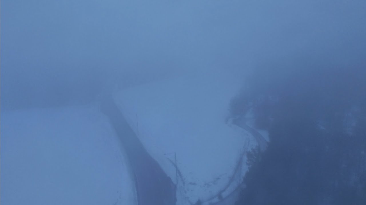 Fog flying with relaxing piano music. 