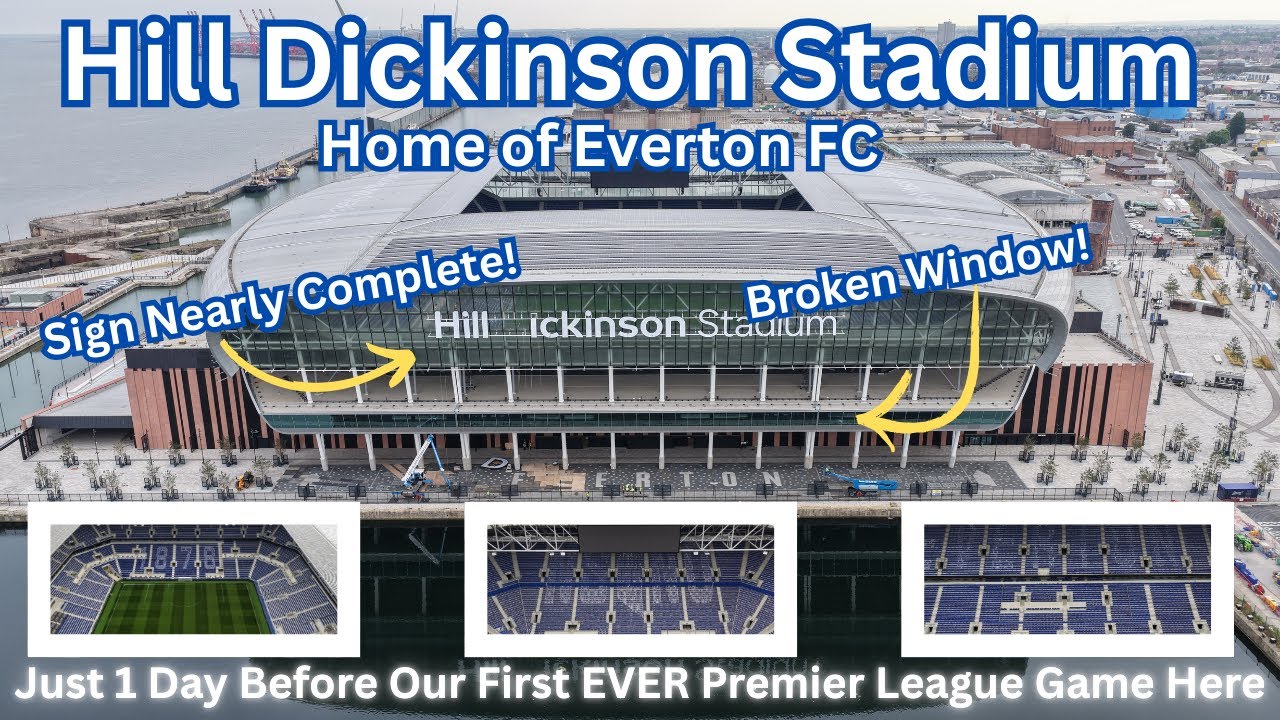 Hill Dickinson Stadium - Home of Everton FC - SMASHED WINDOW! - 1 DAY BEFORE WE KICK OFF HERE!!!