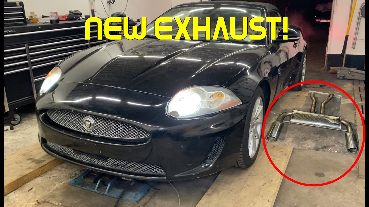 Rebuilding a wrecked Jaguar XK 5.0 Porfolio Convertible gets NEW Exhaust & Inspection!!!
