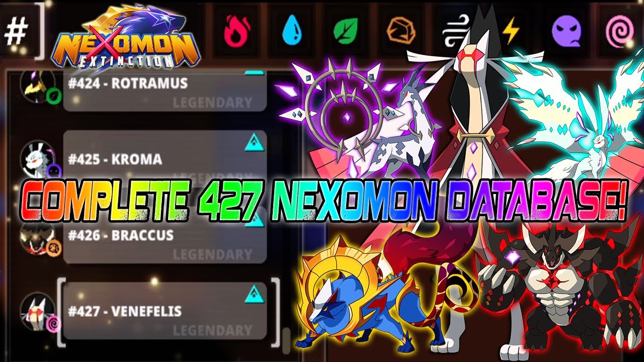 Nexomon Extinction: Abyssal Update Complete Database All 427 Nexomon